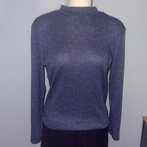 Violets & Roses Elegant Navy Blue sparkly Women's Sweater NWT petite medium